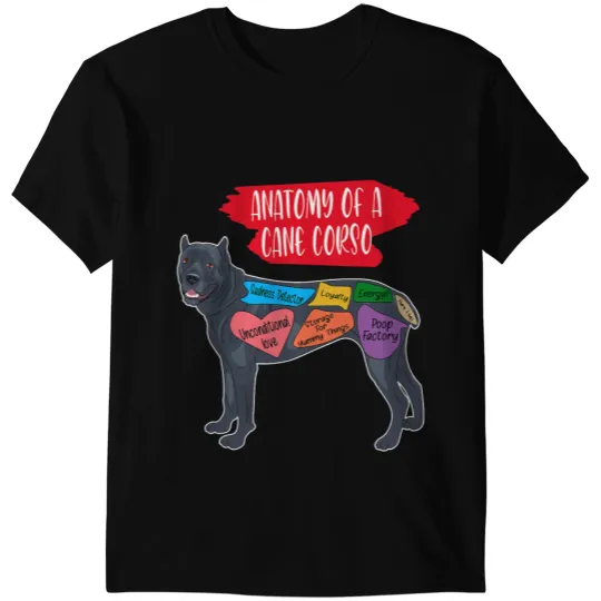 Discover Anatomy Of A Cane Corso Loyalty Sadness Detector Dog Owner T-Shirts