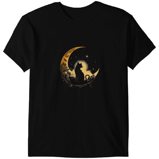 black cats Paws Crescent Black Moon Sailor 3 T-Shirts