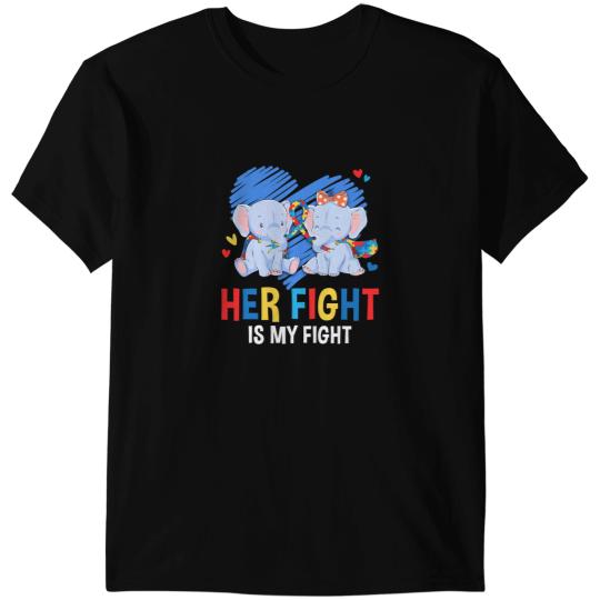 Discover Elephants Lover Autism Her Fight Is My Fight Autism Kid Autistic Elephant T-Shirts
