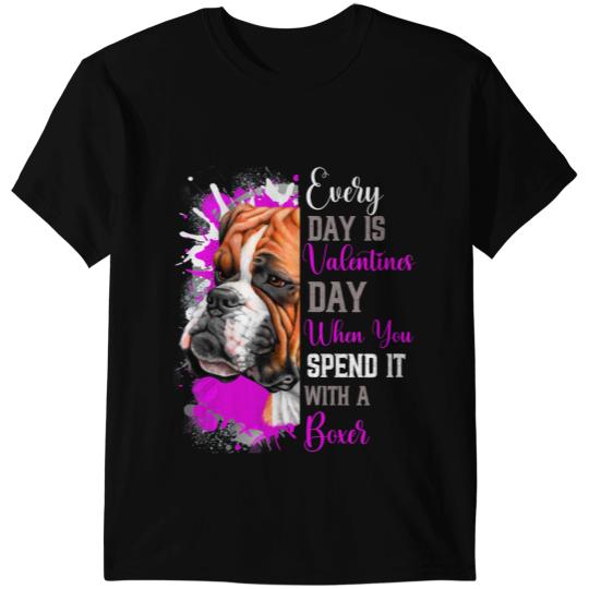 Boxer Funny Valentines Day Boxer Mom Mother Cute Pink Boxers Boxers Dog T-Shirts