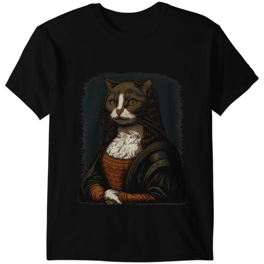 Cat Paws Mona Lisa Meowna Lisa Cat Lover Cat Owner Cat Mom Dad T-Shirts