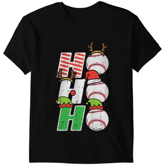 Baseball Gift Christmas Baseball Ho Ho Ho Funny xmass Sports Men Boys Kids T-Shirts