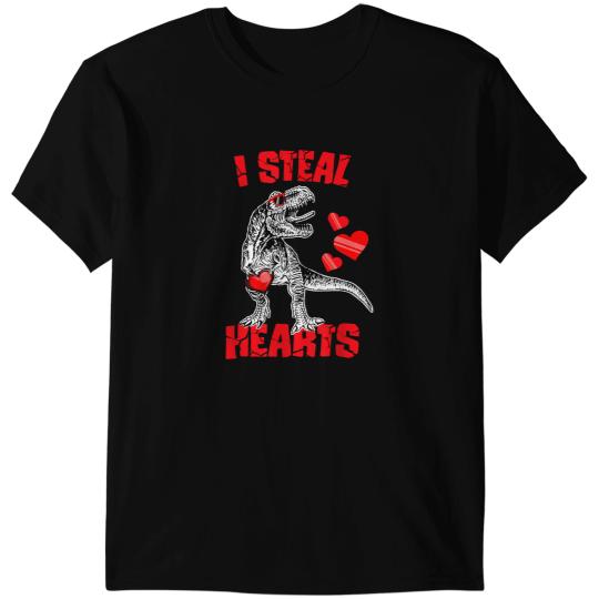 Dinosaur Dino Valentines Day Dinosaur I Steal Hearts Boys Men Love T rex1 6 T-Shirts