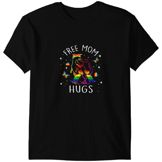 Dinosaur Dino Dino LGBT frees Mom Hugs Dinosaur T Rex Rainbow LGBT Gay Lesbian Pride 3 T-Shirts