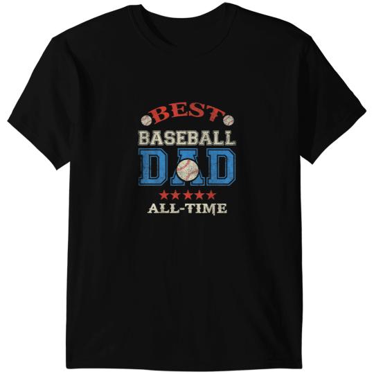 Baseball Gift Mens Baseball Dad Graphic Fathers Day All Time T-Shirts