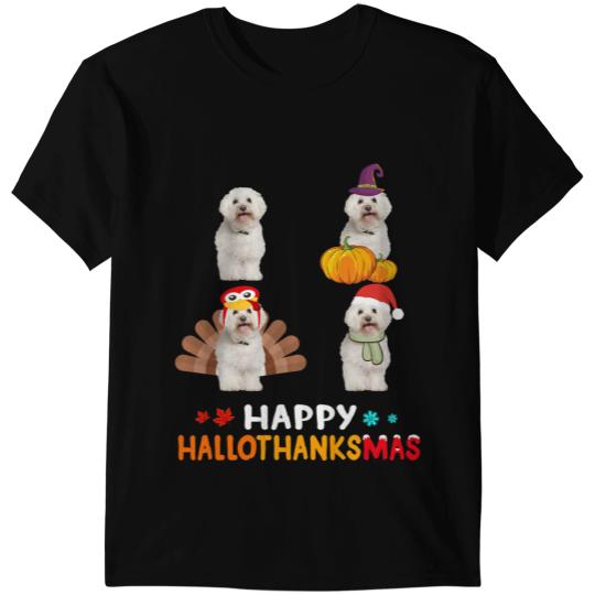 Dog Bichon Frise Lovers Happy Hallothanksmas T-Shirts