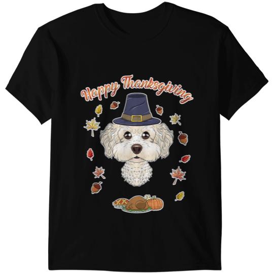 Dog Bichon Frise Happy Thanksgiving I Dog Lover I Bichon Frise T-Shirts