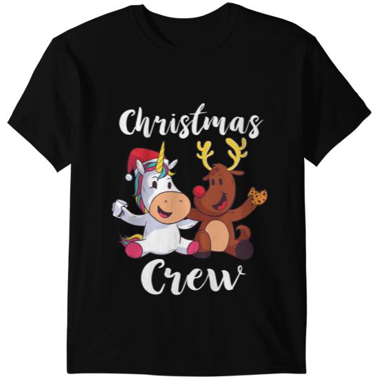 Unicorns Christmas Crew Unicorns Reindeer Cookie Funny Christmas T-Shirts