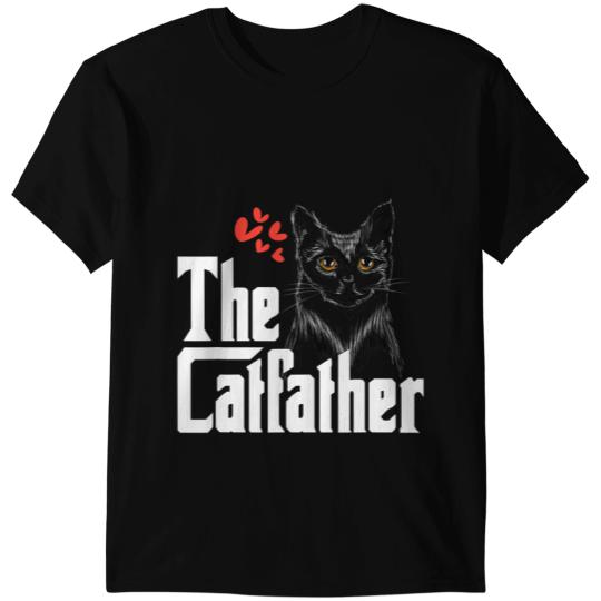 black cats Paws The Catfather Cat Lover Dad Daddy Fathers Day T-Shirts