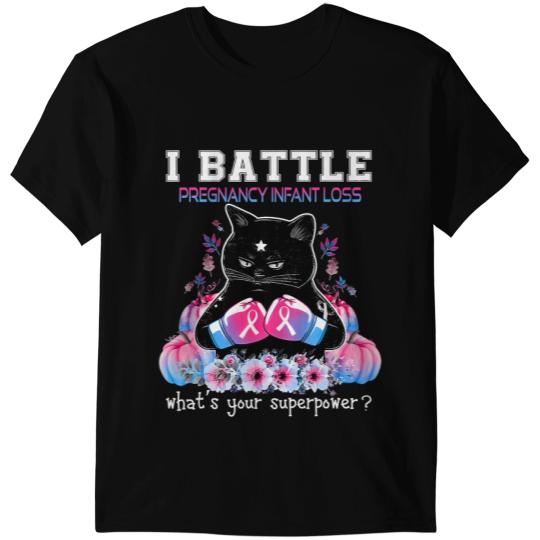 black cats Paws I Battle Pregnancy Infant Loss Awareness Funny Cat T-Shirts