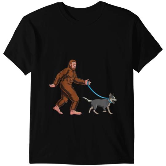Funny bigfoots Walking Blue Heeler Gift Australian Cattle Dog T-Shirts