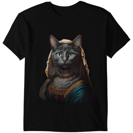 black cats Paws Mona Lisa Meowna Lisa Cat Lover Owner Cat Mom Dad 3 T-Shirts