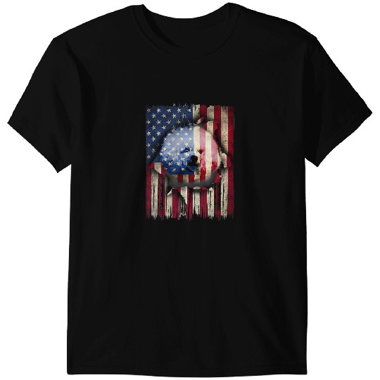 Dog Bichon Frise Patriotic Bichon Frise American Flag USA Dog Lover T-Shirts