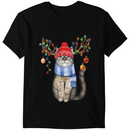 black cats Paws Reindeer black cats Christmas Lights Funny Cat Lover Gifts 26 T-Shirts