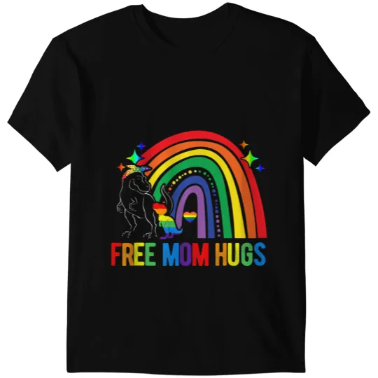 Dinosaur Dino Dino LGBT frees Mom Hugs Dinosaur Rex Mamasaurus Ally Rainbow Flag T-Shirts