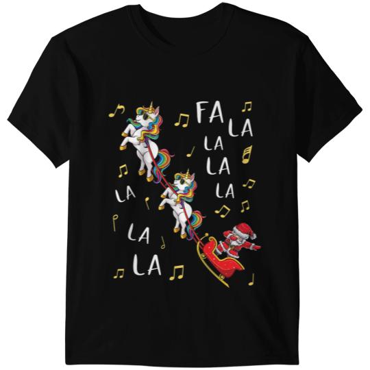 Unicorns Christmas Unicorns Dabbings Santa Fa la la Christmas T-Shirts