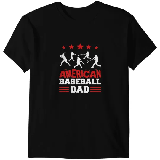 Baseball Gift American Baseball Dad Fathers Day Baseball For Men Kids 3 T-Shirts