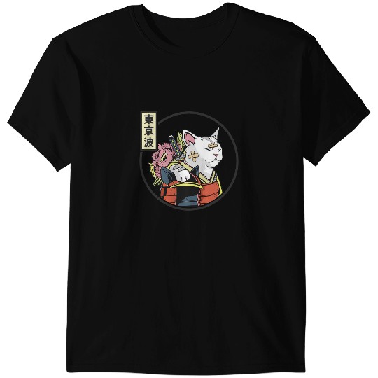 Cat Paws Japanese Samurai Warrior Cat Japan Aesthetic Japan Art 1 T-Shirts