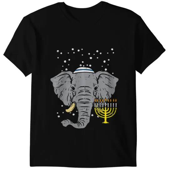 Elephants Lover Hanukkah Elephant Chanukah Jewish Men Women Kids Boys Girls T-Shirts