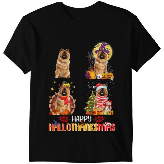 Chow Chow Halloween Thanksgiving Christmas Hallothanksmas T-Shirts