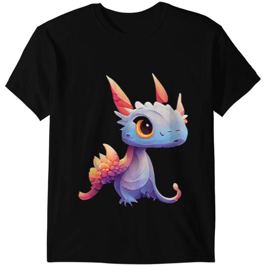 Dragon Animals Dragons Cute Anime Character Baby Animal Blue Purple Magic T-Shirts