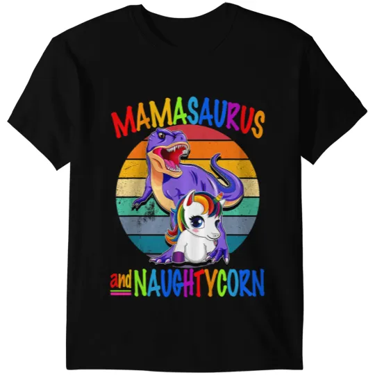 Dinosaur Dino Dino Mamasaurus and Naughtycorn Mother and Child 2 T-Shirts