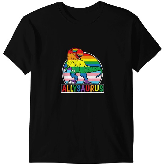 Dinosaur Dino Dino LGBT Allysaurus Rainbow Dinosaur T Rex LGBT Gay Lesbian Pride 1 T-Shirts