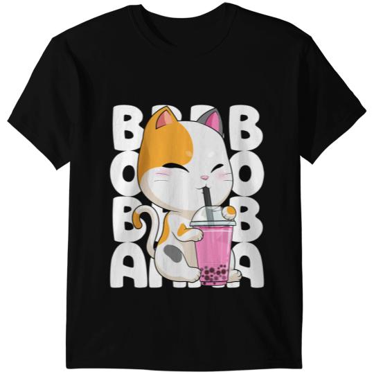 Cat Paws Bubble Tea Cat Boba Tea Kitten Anime Kawaii Milk Tea Drink T-Shirts