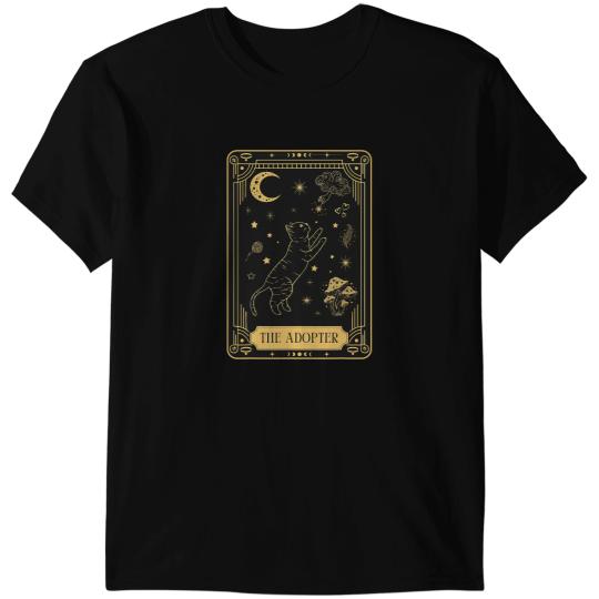 black cats Paws Gothic Mystic black cats Adopter Tarot Card Kitten Mom Adopt T-Shirts