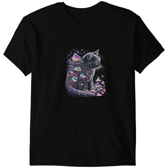 black cats Paws Esoteric Cat Pet Art Crystals Cute Illustration Design 2 2 T-Shirts