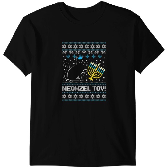 black cats Paws Meowzel Tov black cats Funny Hanukkah Chanukah Men Women Kids 3 T-Shirts