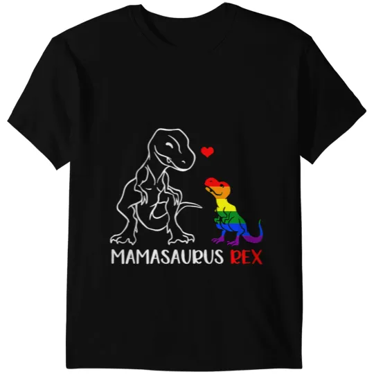 Dinosaur Dino Dino LGBT Mamasaurus Rex T Rex Dinosaur Proud Mom LGBT Pride T-Shirts
