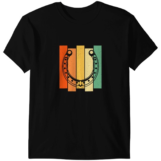 Funny Horse Horseshoe Plate Horse Lover Pet Animal Retro Vintage T-Shirts