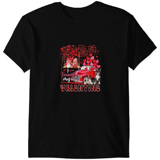 Dog Boston Terrier I Found Valentine Two Cute Boston Terriers Couple Gnomes T-Shirts