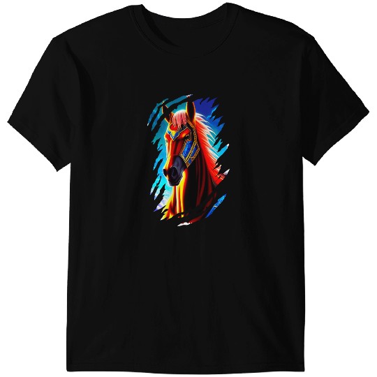 Funny Horse Horse. A ripped and colorful design. Funny Idea T-Shirts