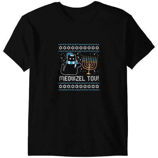 black cats Paws Meowzel Tov black cats Funny Hanukkah Chanukah Men Women Kids T-Shirts