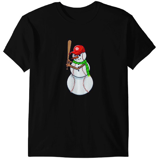 Baseball Gift Snowman Balls Snow Christmas xmass Men Women Kids T-Shirts