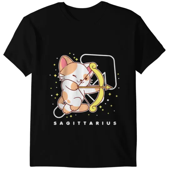 Cat Paws Kawaii Sagittarius Zodiac Sign for Cat Lover 195 T-Shirts