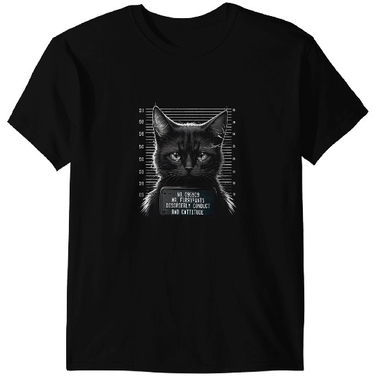 black cats Paws Mugshot Catnip made Me Do It Funny Cat T-Shirts