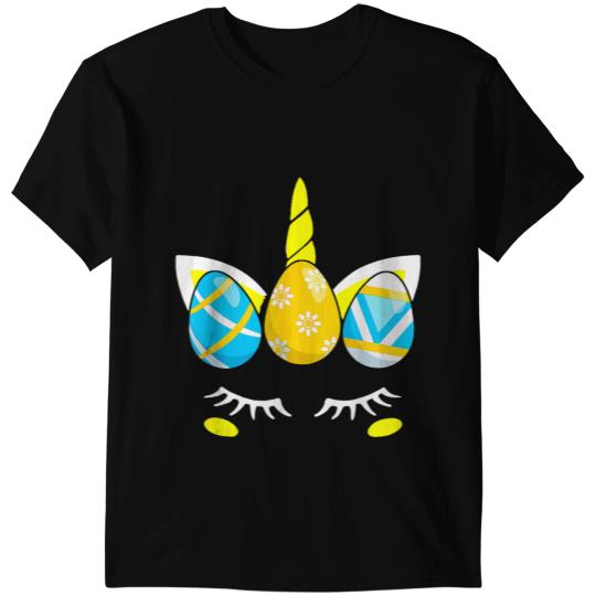 Unicorns Cute Unicorns Face Eggs Funny Easter Day Girls Kids Gifts T-Shirts
