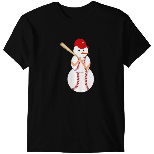Baseball Gift Snowman Balls Snow Christmas xmass for Men Women T-Shirts