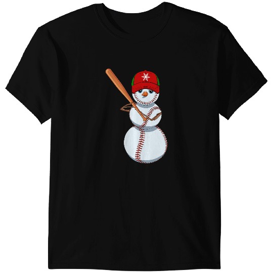 Baseball Gift Snowman Balls Snow Christmas xmass Gifts Men Women 3 T-Shirts