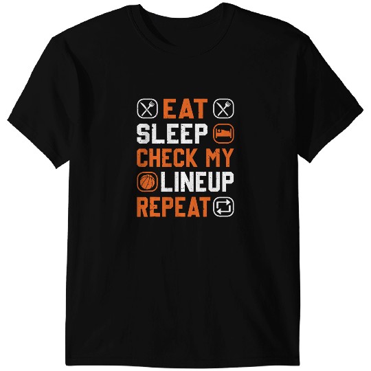 Basketball Gift Men Boy Check My Line Up Basketball Player T-Shirts