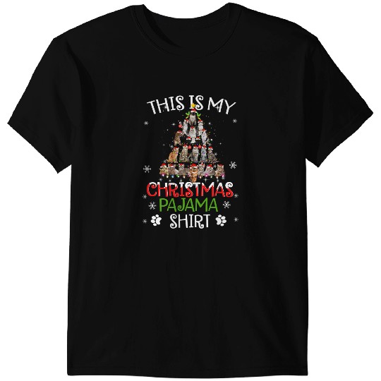 Cat Paws This Is My Christmas Pajama Funny Christmas Cat Tree 81 T-Shirts