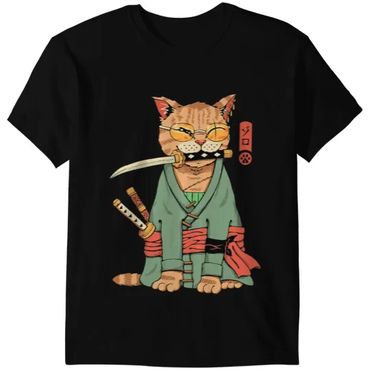 Cat Paws Zoro Cat Warrior T-Shirts