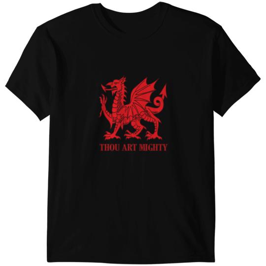 Dragon Animals Dragons Thou Art Mighty Red Dragon Welsh Rugby Union T-Shirts