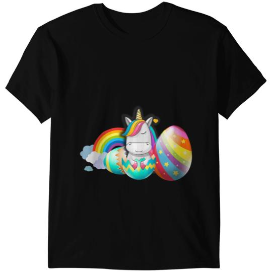 Unicorns Easter Unicorns Cute Bunny Rainbow Easter Eggs For Men Women T-Shirts