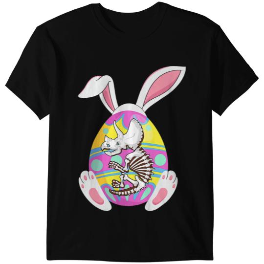 Dinosaur Dino Easter Bunny Triceratops Dinosaur Egg Costume Boy Girls Kids T-Shirts