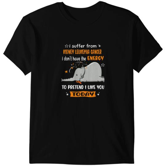 Elephants Lover I Suffer From Kidney Leukemia Cancer Awareness Elephant T-Shirts