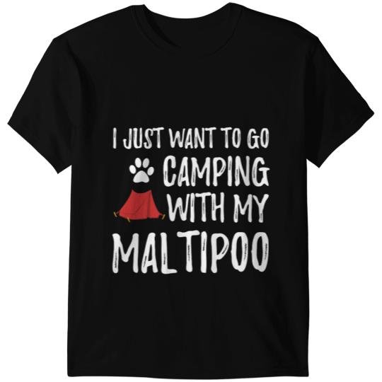 Camping Camp Maltipoo for Funny Dog Mom or Dog Dad Camper T-Shirts